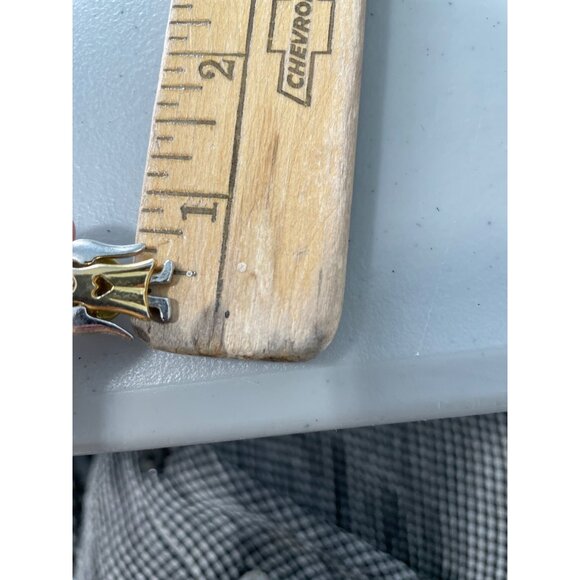 Vintage Two Tone Angel Heart Lapel Pin Silver Gold Tone Wings Heart Cutout Retro - Picture 7 of 7